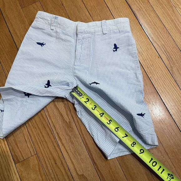 Preppy Seersucker Shorts by TF Laurence Size 5 Sharks Embroidered READ DESCRIPT - Picture 5 of 11